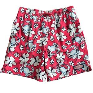 Vineyard Vines Chappy Youth Swim Trunks Sz Medium 10-12 red/white/blue